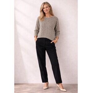 Charter Club Luxury 100% Cashmere Sweater M Cream Black Square